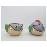 Mid Century Lusterware Anthropomorphic Bird Creamer & Sugar Bowl