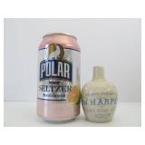 Original Antique Miniature Stoneware I.W. HARPER Advertising Whiskey Jug