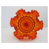 vintage FENTON Amberina Glass Compote Pedestal Bowl