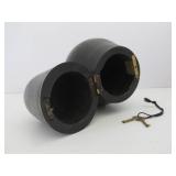 Antique Wooden Pear-Shaped Tea Safe w/Key