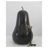 Antique Wooden Pear-Shaped Tea Safe w/Key