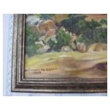 Framed Signed Southwestern / New Mexico Oil on Canvas Landscape Painting