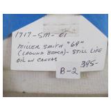 Very Nice Large Vintage Oil on Canvas Still Life Painting by Miller Smith