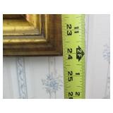 Framed Signed Vintage Oil on Canvas Painting - Farmhouse by River