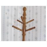 Vintage Twisted Wood Floor Standing Hat/Coat Rack