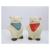 Group of SHAWNEE Pigs Cat & Elephant Cream Pitchers & Salt / Pepper Shaker Set