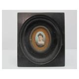 Lovely Early Antique Victorian Framed Miniature Portrait of a Woman