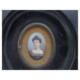 Lovely Early Antique Victorian Framed Miniature Portrait of a Woman