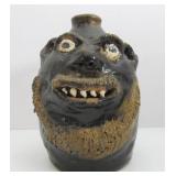 Excellent Signed Stoneware Face Jug by Marie Rogers