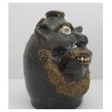 Excellent Signed Stoneware Face Jug by Marie Rogers