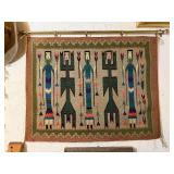 Excellent Vintage Navajo YEI Figure Handmade Wool Rug