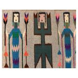 Excellent Vintage Navajo YEI Figure Handmade Wool Rug