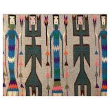 Excellent Vintage Navajo YEI Figure Handmade Wool Rug