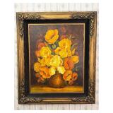 Very Nice Large Vintage Oil on Canvas Still Life Painting by Miller Smith