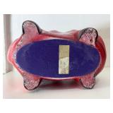 Wonderful HUGE Vintage Red Ceramic Piggy Bank