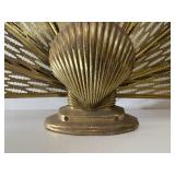 Vintage Brass Fireplace Folding Shell Screen