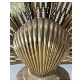 Vintage Brass Fireplace Folding Shell Screen