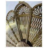 Vintage Brass Fireplace Folding Shell Screen