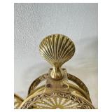 Vintage Brass Fireplace Folding Shell Screen