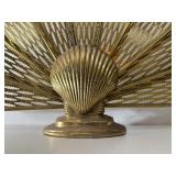 Vintage Brass Fireplace Folding Shell Screen