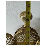 Vintage Brass Fireplace Folding Shell Screen