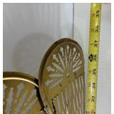 Vintage Brass Fireplace Folding Shell Screen