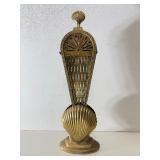Vintage Brass Fireplace Folding Shell Screen