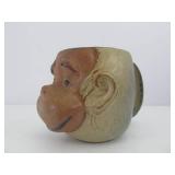 Vintage Stoneware Pottery Monkey Mug
