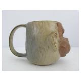 Vintage Stoneware Pottery Monkey Mug