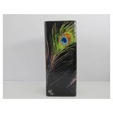 Lovely Signed Deep Purple Art Pottery Peacock Feather Vase