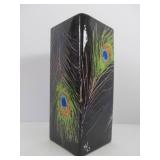 Lovely Signed Deep Purple Art Pottery Peacock Feather Vase