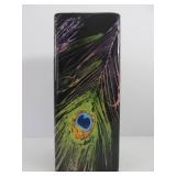 Lovely Signed Deep Purple Art Pottery Peacock Feather Vase