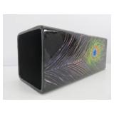 Lovely Signed Deep Purple Art Pottery Peacock Feather Vase