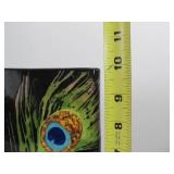 Lovely Signed Deep Purple Art Pottery Peacock Feather Vase