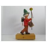 Excellent Wooden Holzkunst Christian Ulbricht German Musical Smoker Doll