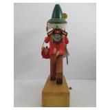 Excellent Wooden Holzkunst Christian Ulbricht German Musical Smoker Doll