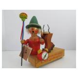 Excellent Wooden Holzkunst Christian Ulbricht German Musical Smoker Doll