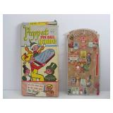 Vintage MARX "Pop-a-Puppet" Bagatelle Game in Original Box