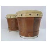 2 Sets of Animal Hide Lap Drums