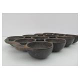 Early Antique Cast Iron Muffin Pan w/Gate Mark