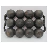 Early Antique Cast Iron Muffin Pan w/Gate Mark