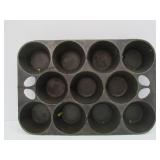 2 Vintage GRISWOLD & Wagner Cast Iron Muffin Pans