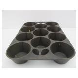2 Vintage GRISWOLD & Wagner Cast Iron Muffin Pans