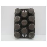 2 Vintage GRISWOLD & Wagner Cast Iron Muffin Pans