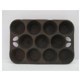 2 Vintage GRISWOLD & Wagner Cast Iron Muffin Pans