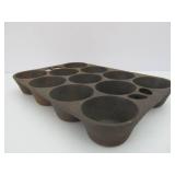 2 Vintage GRISWOLD & Wagner Cast Iron Muffin Pans