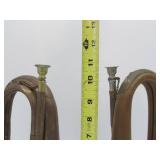 2 Old Vintage/Antique Copper Bugles