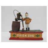 Antique Style Cast Iron Mechanical Bank #4 - Trick Dog