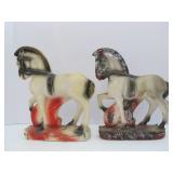 2 Larger Vintage Chalkware 1930