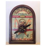 Vintage Style Wooden Nautical "Fantastic Flying Services" Airplane Sign